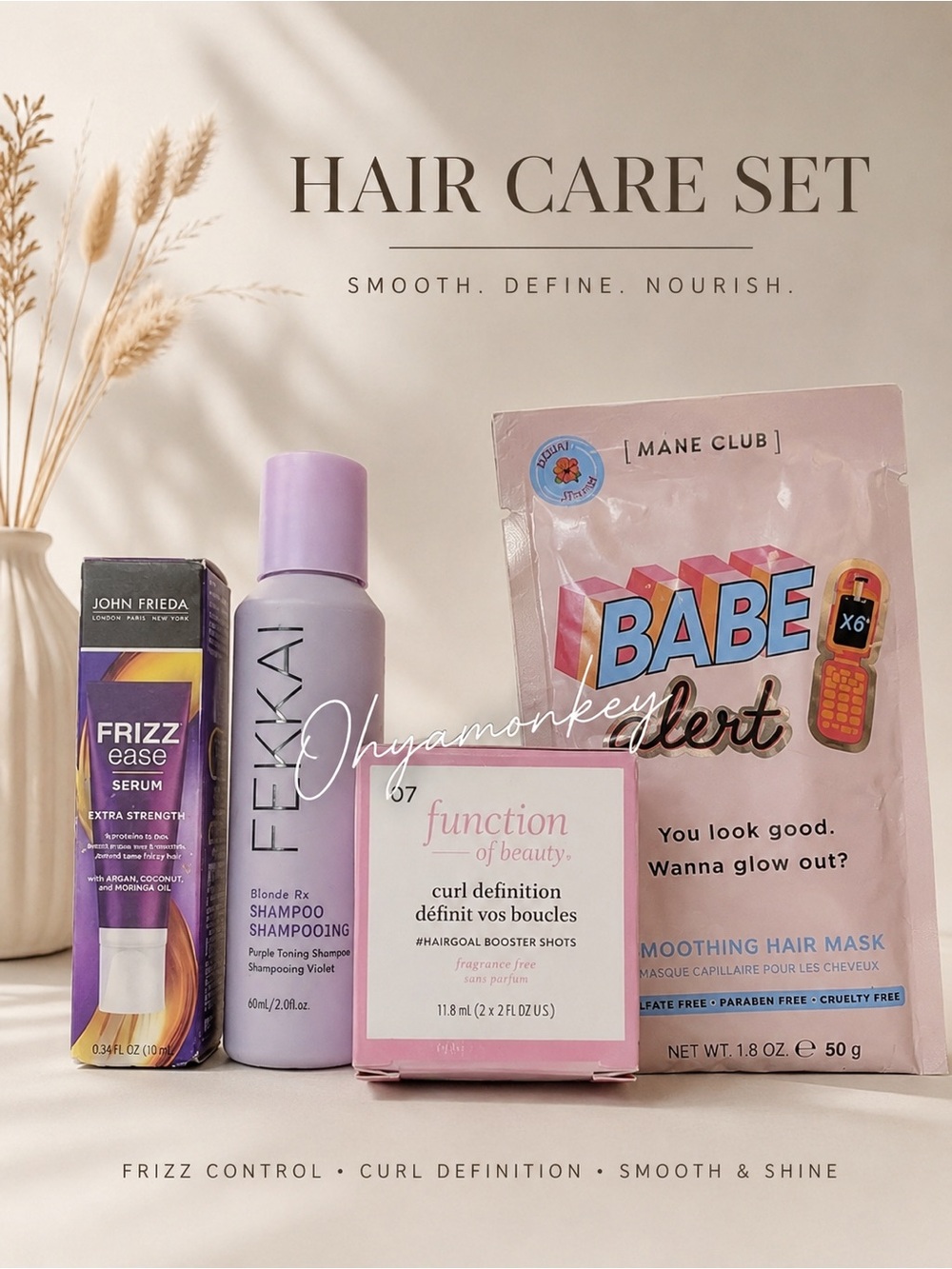 Haircare Travel Size Bundle - Fekkai John Frieda Mane Club Function of Beauty